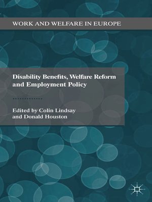 cover image of Disability Benefits, Welfare Reform and Employment Policy